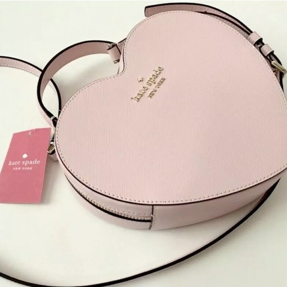 SALE ❣️Kate spade heart shack chalk pink heart shape crossbody Tik Tok - Picture 4 of 5